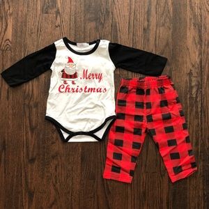 3-6months Christmas Black & Red Gingham Pajama Set
